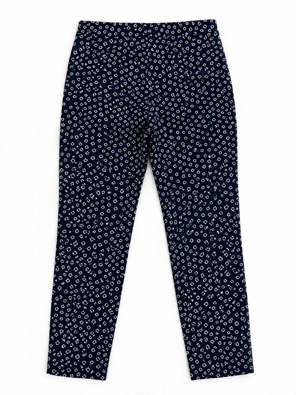 J. Crew Navy Floral Cropped Skinny Leg Pants Size 6